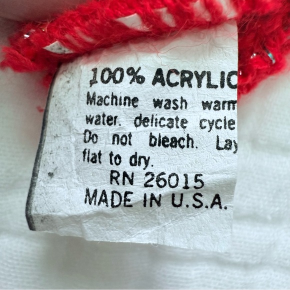 VTG Helen Sue Made in USA oversized red sparkly knit crew neck sweater Size M-L - Picture 12 of 14